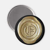Wachs Siegel Monogram Magnet - Gold - Altes Englis (Vorderseite/Rückseite)