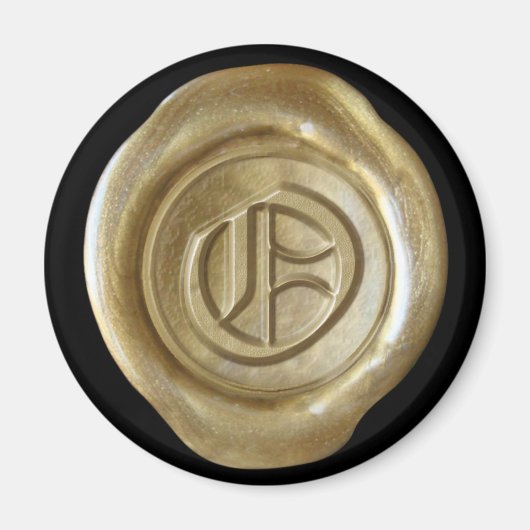 Wachs Siegel Monogram Magnet - Gold - Altes Englis (Vorne)