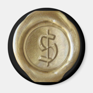 Wachs Siegel Monogram Magnet - Gold - Altes Englis