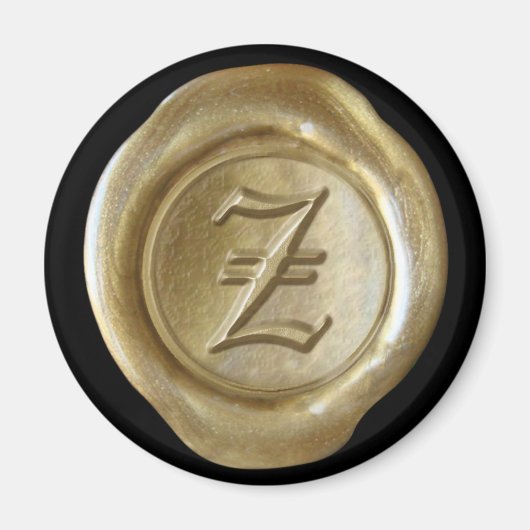 Wachs Siegel Monogram Magnet - Gold - Altes Englis (Vorne)