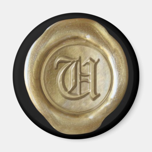 Wachs Siegel Monogram Magnet - Gold - Altes Englis (Vorne)