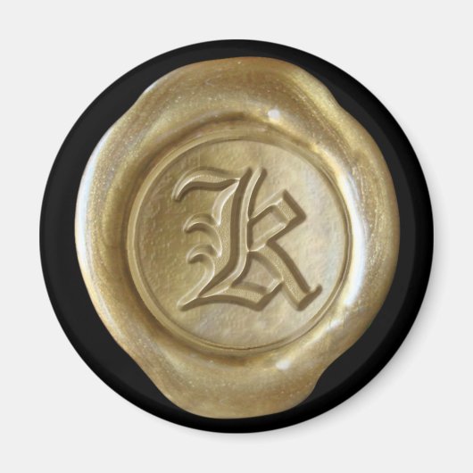 Wachs Siegel Monogram Magnet - Gold - Altes Englis (Vorne)
