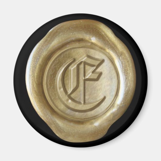 Wachs Siegel Monogram Magnet - Gold - Altes Englis (Vorne)