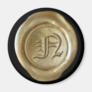 Wachs Siegel Monogram Magnet - Gold - Altes Englis