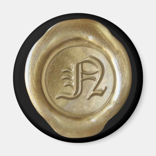 Wachs Siegel Monogram Magnet - Gold - Altes Englis (Vorne)