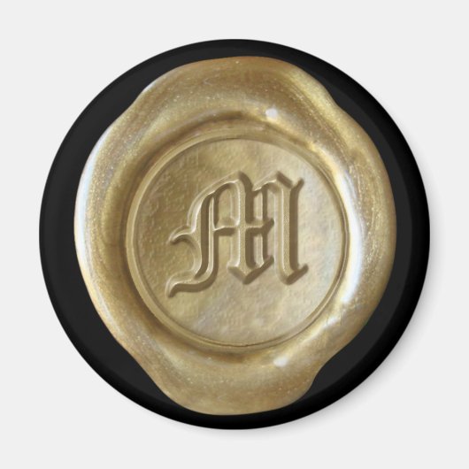 Wachs Siegel Monogram Magnet - Gold - Altes Englis (Vorne)