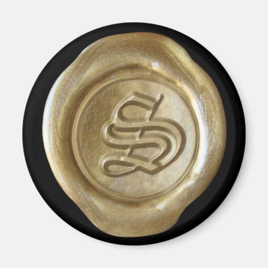 Wachs Siegel Monogram Magnet - Gold - Altes Englis (Vorne)