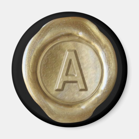 Wachs Siegel Monogram Magnet - Gold - Bold Style - (Vorne)
