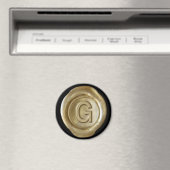Wachs Siegel Monogram Magnet - Gold - Bold Style - (In Situ (Geschirrspüler))