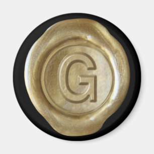 Wachs Siegel Monogram Magnet - Gold - Bold Style -