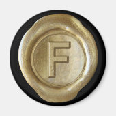 Wachs Siegel Monogram Magnet - Gold - Bold Style - (Vorne)