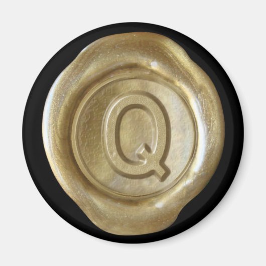 Wachs Siegel Monogram Magnet - Gold - Bold Style - (Vorne)