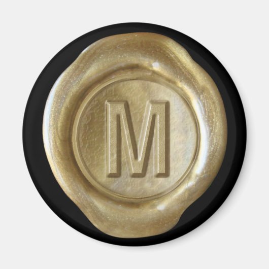 Wachs Siegel Monogram Magnet - Gold - Bold Style - (Vorne)
