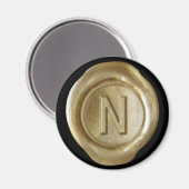 Wachs Siegel Monogram Magnet - Gold - Bold Style - (Vorderseite/Rückseite)