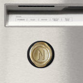 Wachs Siegel Monogram Magnet - Gold - Bold Style - (In Situ (Geschirrspüler))
