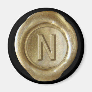 Wachs Siegel Monogram Magnet - Gold - Bold Style -