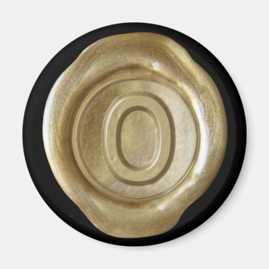 Wachs Siegel Monogram Magnet - Gold - Bold Style - (Vorne)