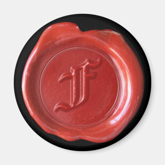 Wachs Siegel Monogram Magnet - Red - Old English - (Vorne)