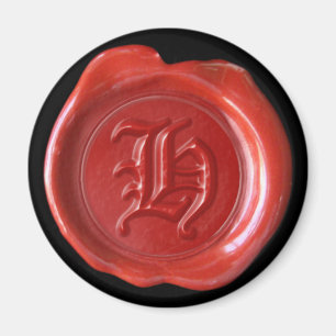 Wachs Siegel Monogram Magnet - Rot - Altes Englisc