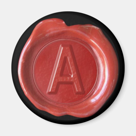 Wachs Siegel Monogram Magnet - Rot - Bold Style - (Vorne)