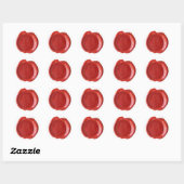 Wachs Siegel Monogram - Red - Boulder O - Runder Aufkleber (Blatt)