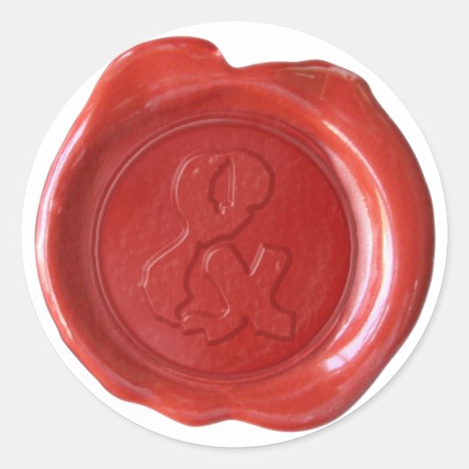 Wachs Siegel Monogram - Red - Boulder & - Runder Aufkleber (Vorderseite)