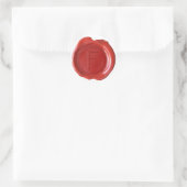 Wachs Siegel Monogram - Red - ModernSlim F - Runder Aufkleber (Tasche)