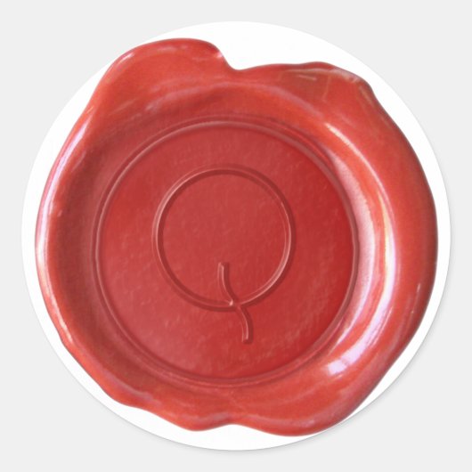 Wachs Siegel Monogram - Red - ModernSlim Q - Runder Aufkleber (Vorderseite)