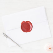Wachs Siegel Monogram - Red - ModernSlim Q - Runder Aufkleber (Umschlag)