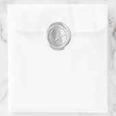 Wachs Siegel Monogram - Silver - Custom Star - Runder Aufkleber (Tasche)