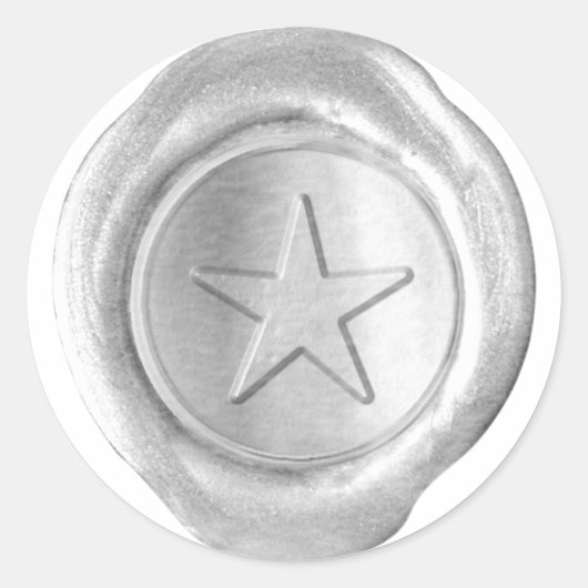 Wachs Siegel Monogram - Silver - Custom Star - Runder Aufkleber (Vorderseite)