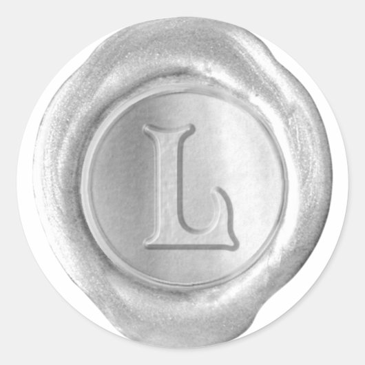 Wachs Siegel Monogram - Silver - Viktorianisch L - Runder Aufkleber (Vorderseite)