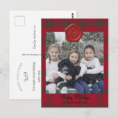 Wachs-Siegel-Monogramm auf der karierten Foto-Wint Postkarte (Vorne/Hinten)