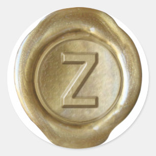 Wachs-Siegel-Monogramm - Gold - Fette Z - Runder Aufkleber