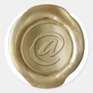 Wachs Siegel Monogramm - Gold - Künstlerisch @ - Runder Aufkleber