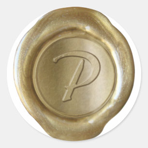 Wachs-Siegel-Monogramm - Gold - Künstlerischer Sti Runder Aufkleber
