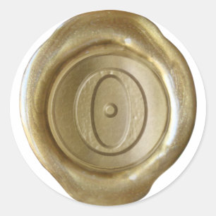 Wachs-Siegel-Monogramm - Gold - viktorianisches O Runder Aufkleber