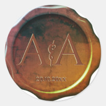 Wachs-Siegel-Monogramm-Hochzeitsticker