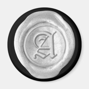 Wachs-Siegel-Monogramm-Magnet - Silber - Altenglis Magnet