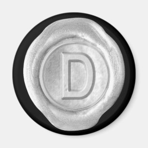 Wachs-Siegel-Monogramm-Magnet - Silber - Fetter St Magnet