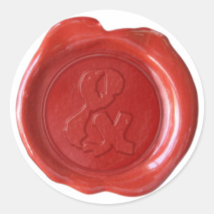 Wachs-Siegel-Monogramm - Rot - Boulder & - Runder Aufkleber