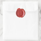 Wachs Siegel Monogramm - Rot - Fett U - Runder Aufkleber (Tasche)