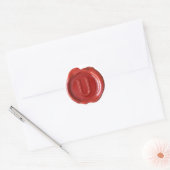 Wachs Siegel Monogramm - Rot - Fett U - Runder Aufkleber (Umschlag)