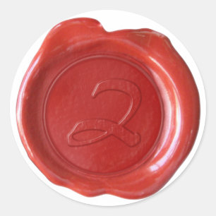 Wachs-Siegel-Monogramm - Rot - Künstlerisches Z - Runder Aufkleber