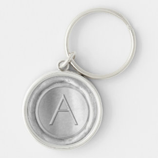 Wachs Siegel Monogramm - Silber - ModernSlim A - Schlüsselanhänger