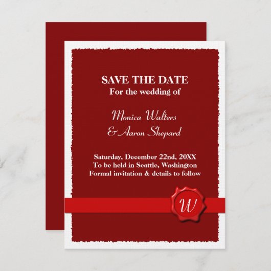 Wachs Siegel Save the Date (Vorne/Hinten)