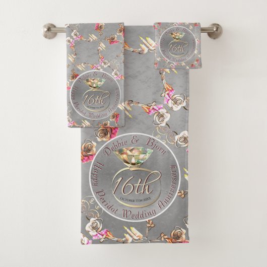 Wachs, Statice, &Peridot Em Badhandtuch Set (Insitu)