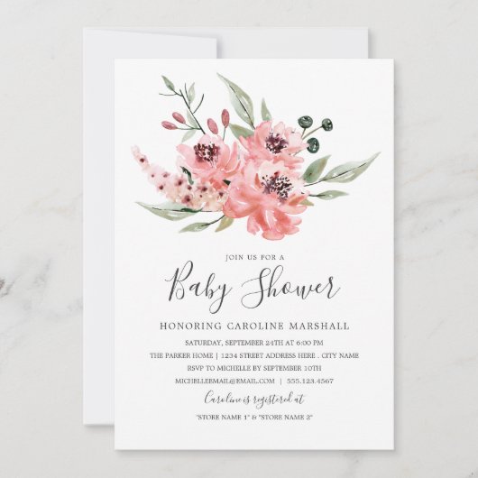 wachsam | Einladung der Babydusche (Vorderseite)