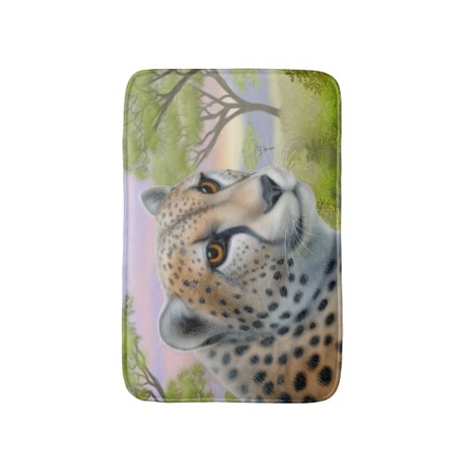 Wachsame afrikanische Gepard-Katzen-Bad-Matte Badematte (Vorderseite Vertikal)