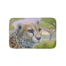 Wachsame afrikanische Gepard-Katzen-Bad-Matte Badematte